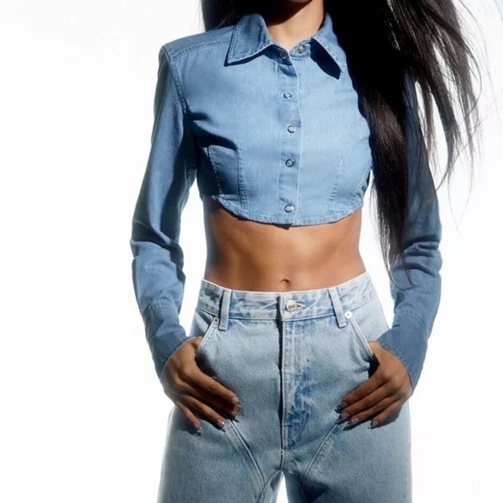 ZARA DENIM CROP TOP